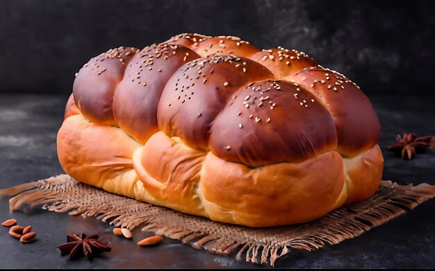 Cattura l'essenza del pane Challah in un'affascinante fotografia di cibo