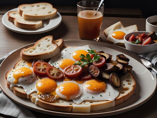 Cattura l'essenza della colazione inglese in una foto di cibo appetitoso