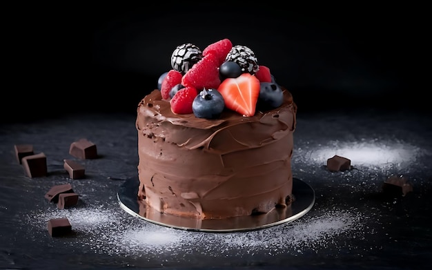 Cattura l'essenza della torta al cioccolato in uno scatto fotografico appetitoso