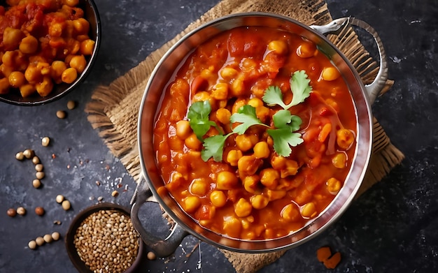 Cattura l'essenza di Chana Masala in una foto di cibo appetitoso