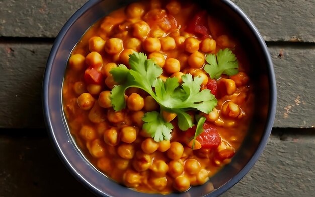 Cattura l'essenza di Chana Masala in una foto di cibo appetitoso