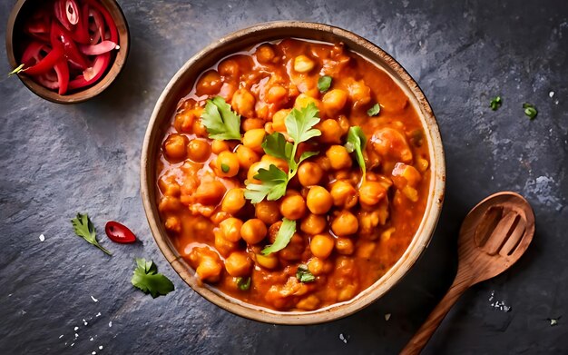 Cattura l'essenza di Chana Masala in una foto di cibo appetitoso