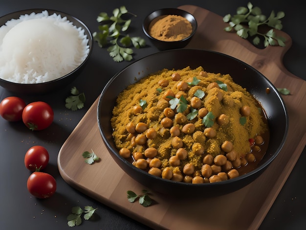 Cattura l'essenza di Channa Masala in un'affascinante foto di cibo