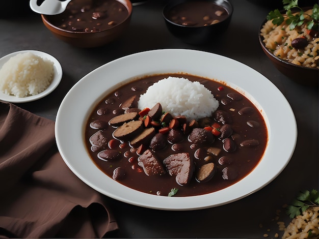 Cattura l'essenza di Feijoada in un'affascinante foto di cibo