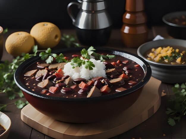 Cattura l'essenza di Feijoada in un'affascinante foto di cibo