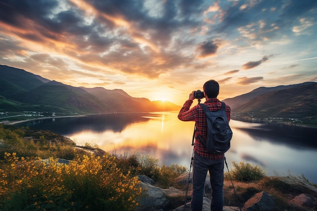 Cattura la bellezza del mondo nella giornata mondiale della grafica con un vivace paesaggio assolato