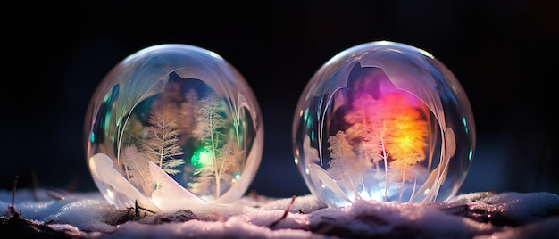 Cattura la delicata bellezza delle bolle di congelamento Fotografia macro sfocare lo sfondo