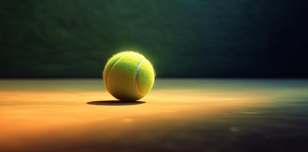 Catturando l'energia vibrante una palla da tennis luminosa prende il volo generata dall'AI