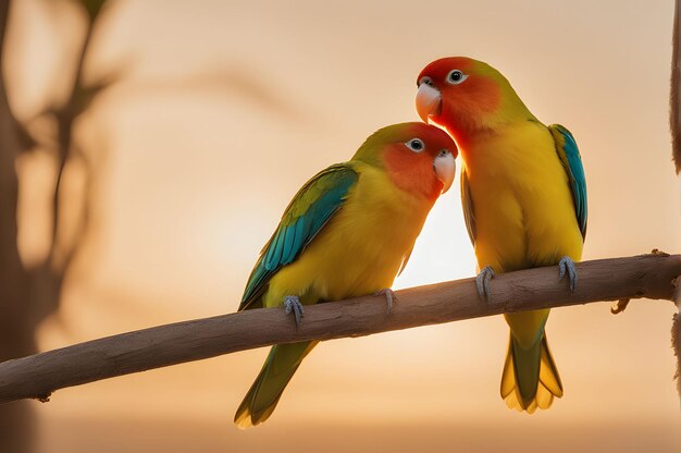 Catturare gli uccelli d'amore Foto commoventi di coppie affettuose di uccelli