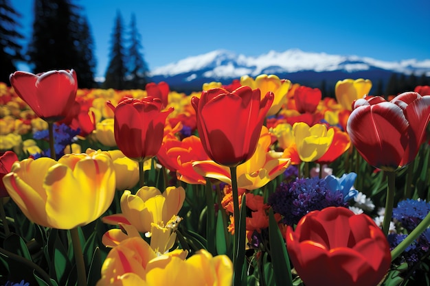Catturare i colori vivaci e la diversità della flora nel bellissimo paesaggio alpino