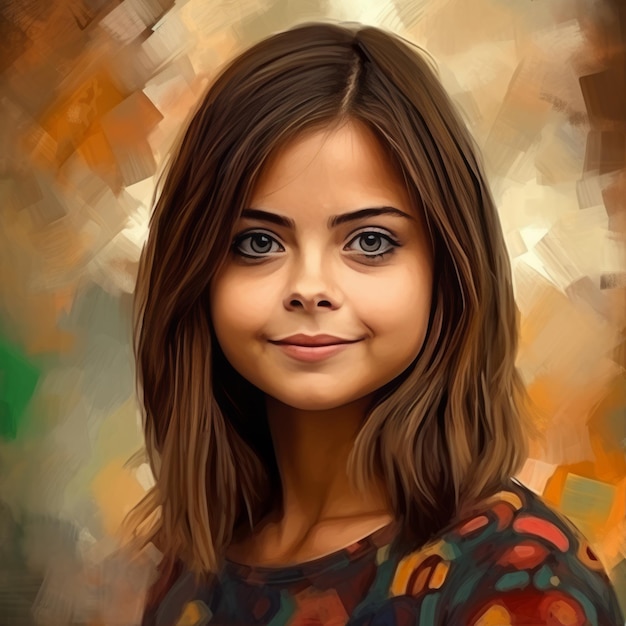 Catturare il fascino senza tempo di Jenna Coleman, ritratto scolastico di sesta elementare con un tocco astratto