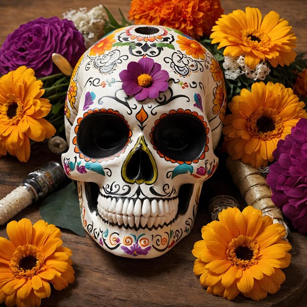 Catturare il giorno dell'anima dei morti in Artistic Sugar Skull