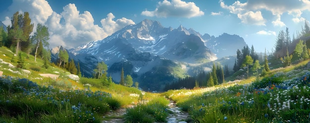 Catturare la bellezza dei fiori selvatici in un passo di montagna Concetto Fotografia di fiori selvatiche Scene di passi di montagna Natura Sfondi Fiori Closeups Scatti di paesaggio