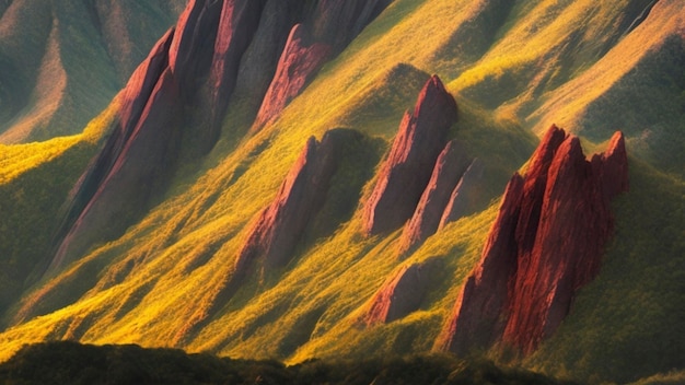 Catturare la bellezza della natura Stupendo lunga esposizione Fotografia verde con Red Mountain