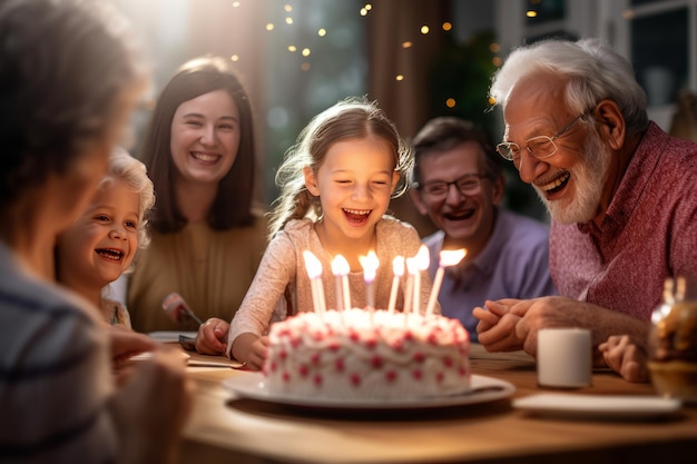 Catturare la gioia Una commovente festa di famiglia con una bambina felice