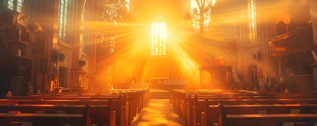 Catturare la serenità di un servizio all'alba di Pasqua in una chiesa Concetto Fotografia religiosa Celebrazioni di Pasqua Servizio all'albe Evento della chiesa Momenti sereni