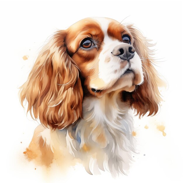 Cavalier King Charles spaniel Cavalier King charles spaniel cane clippart illustrazione ad acquerello