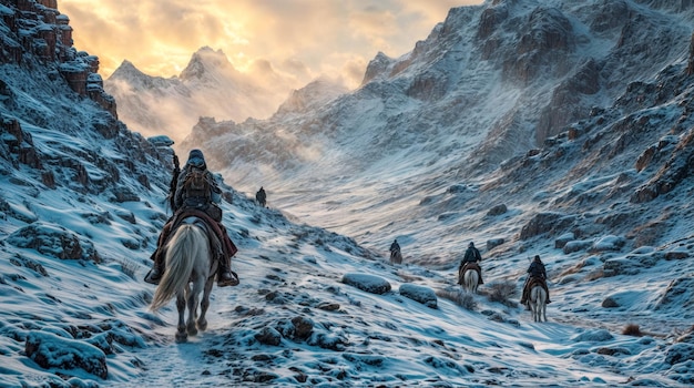Cavalieri sulla strada per il campo base dell'Everest