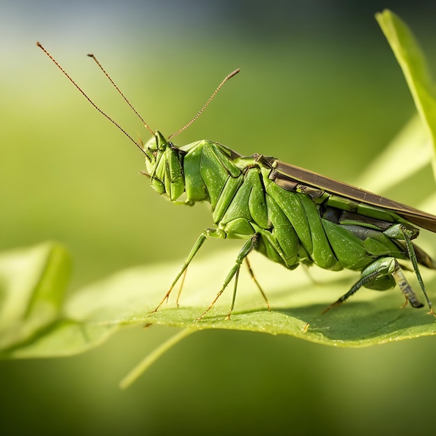 cavalletta in immagine su prato verde estivo creato con ai generativo