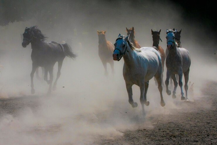 Foto cavalli sul campo