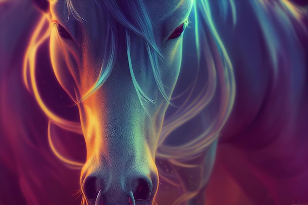 Cavallo animale Ritratto di un cavallo Illustrazione in stile arte digitale pittura