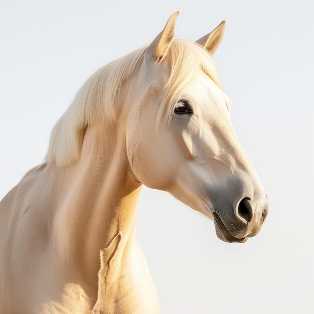 cavallo bianco isolato su sfondo bianco