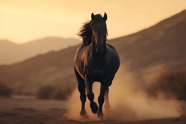 Cavallo che cammina in campagna