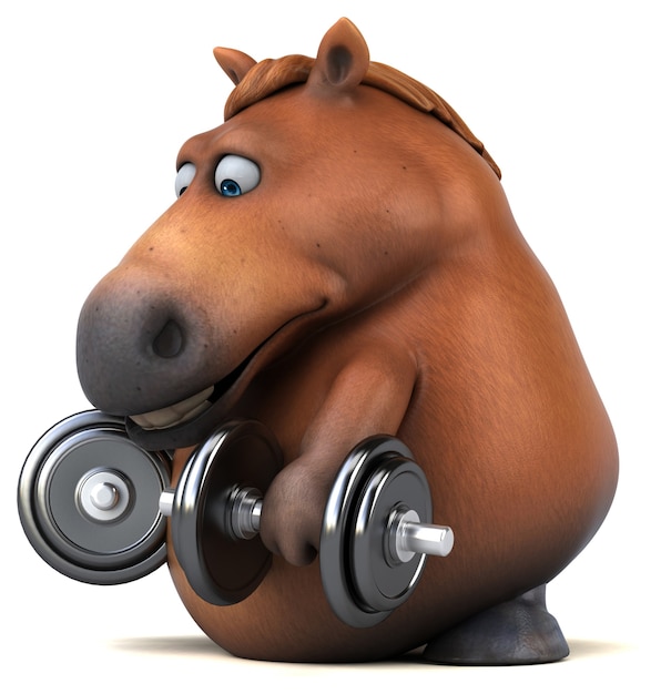 Cavallo divertente - Illustrazione 3D