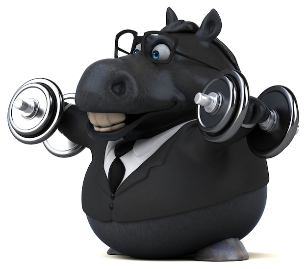 Cavallo divertente - Illustrazione 3D