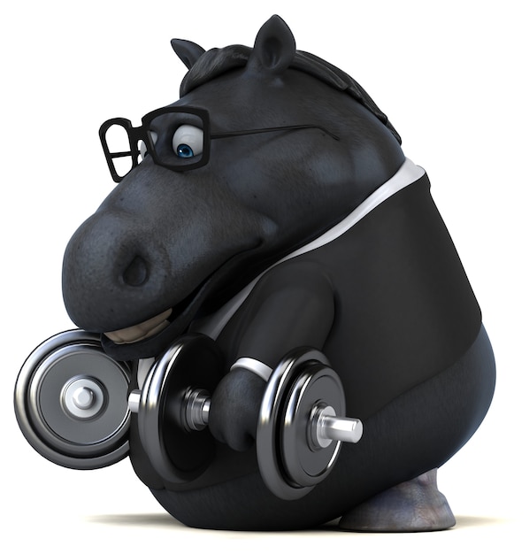 Cavallo divertente - Illustrazione 3D