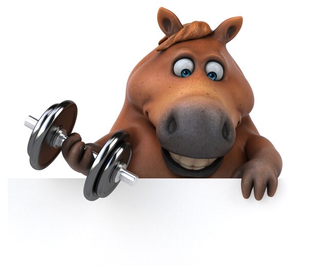 Cavallo divertente - Illustrazione 3D