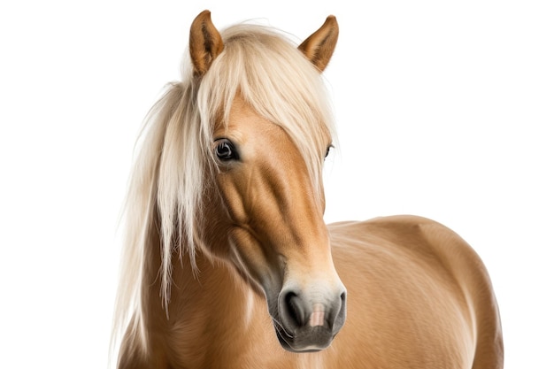 Cavallo Haflinger Su Sfondo Bianco IA Generativo