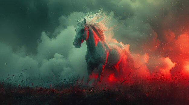 cavallo nella nebbia