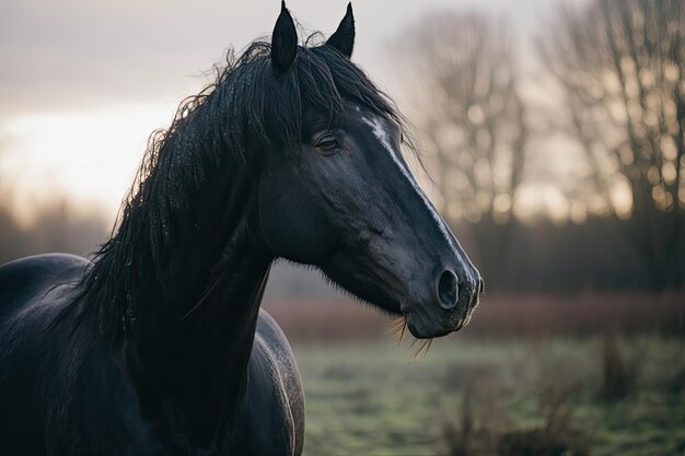 Cavallo sul campo Illustrazione AI Generativo