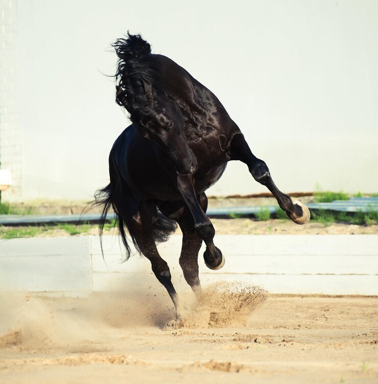 Foto cavallo sulla spiaggia contro il cielo