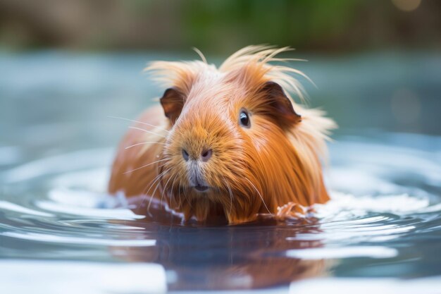 Cavia invecchiata in un letto morbido