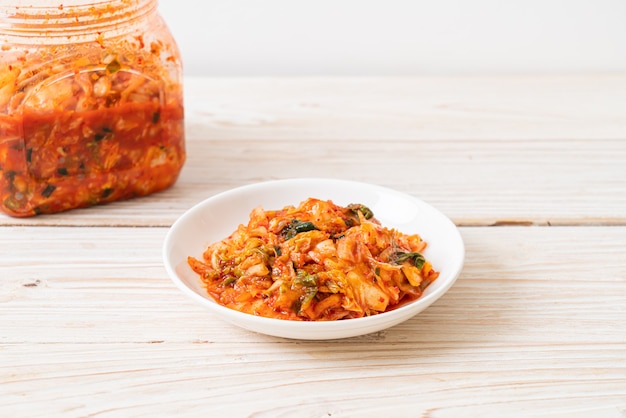 Cavolo kimchi sulla piastra