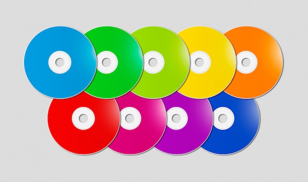 CD arcobaleno colorato - Gamma DVD su grigio