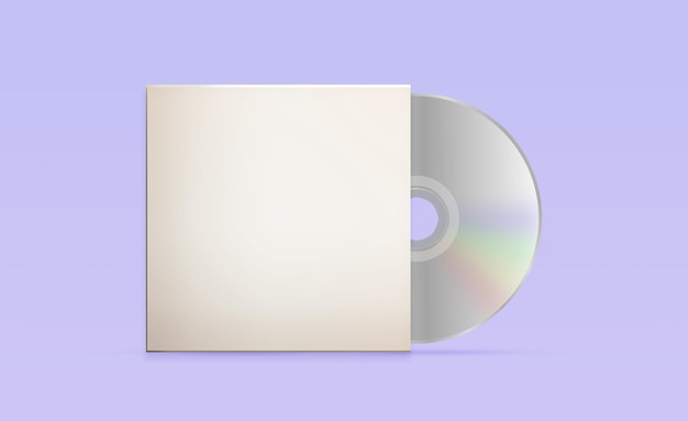Cd con icona del negozio di musica mockup con copertina vuota