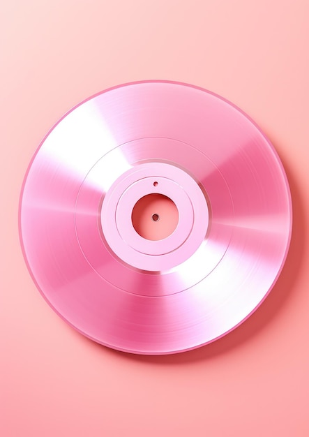 CD rosa su sfondo rosa Concetto irrealistico Compact disc IA generativa