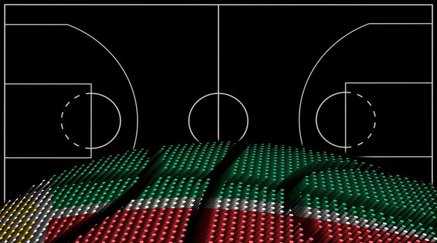 Cecenia Sfondo del campo da basket Palla da basket