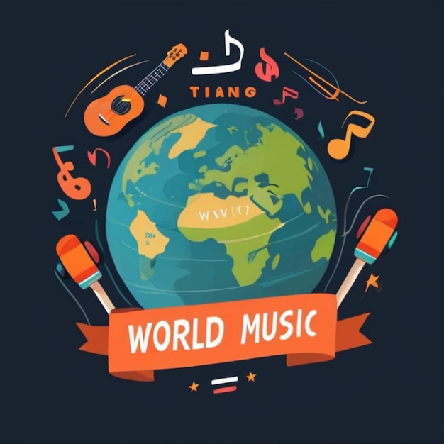 Celebra la Giornata Mondiale della Musica con sfondi piatti vettoriali gratuiti