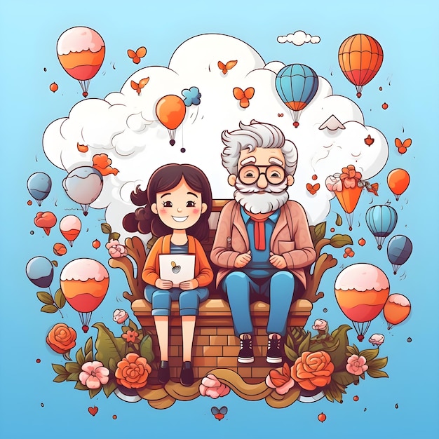 Celebrando il giorno dei nonni, i social media pubblicano un adorabile modello di grafica al tratto