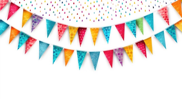 celebrate hanging triangular garlands background illustration