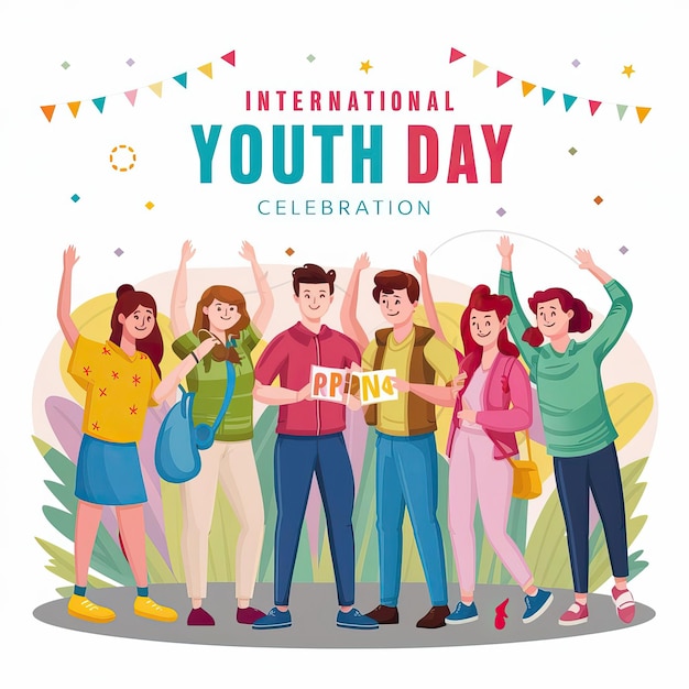 Celebrate la diversità e l'unità nella Giornata Internazionale della Gioventù con giovani entusiasti