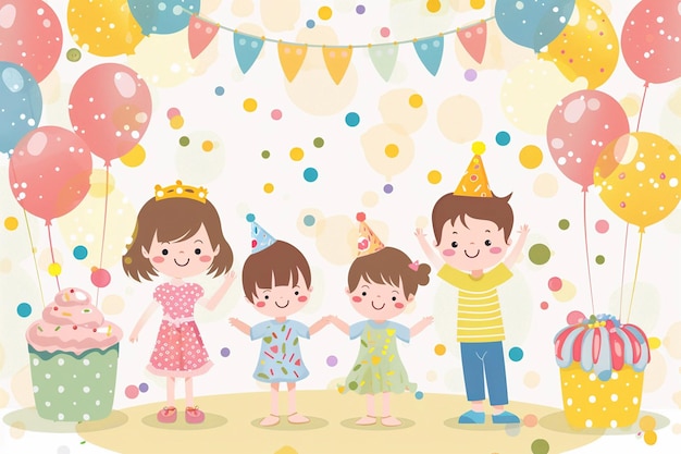 Celebrate la Giornata dei Bambini con una scheda illustrata vettoriale