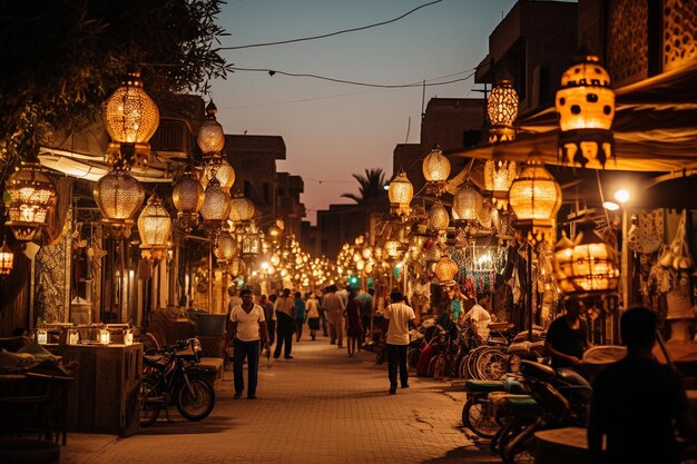 Celebrazione culturale strade del Ramadan