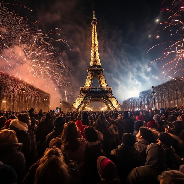 Celebrazione del Capodanno alla Torre Eiffel