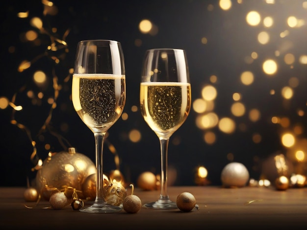 Celebrazione del Capodanno con lo champagne