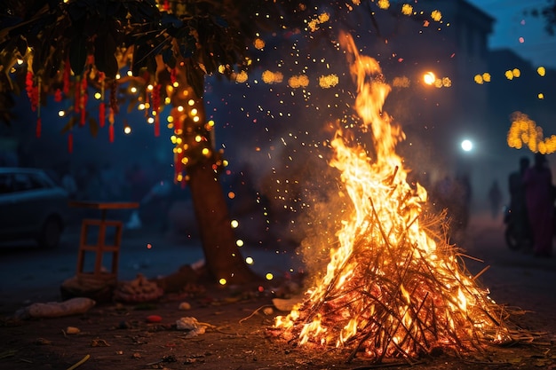 Celebrazione del festival di Holika Dahan